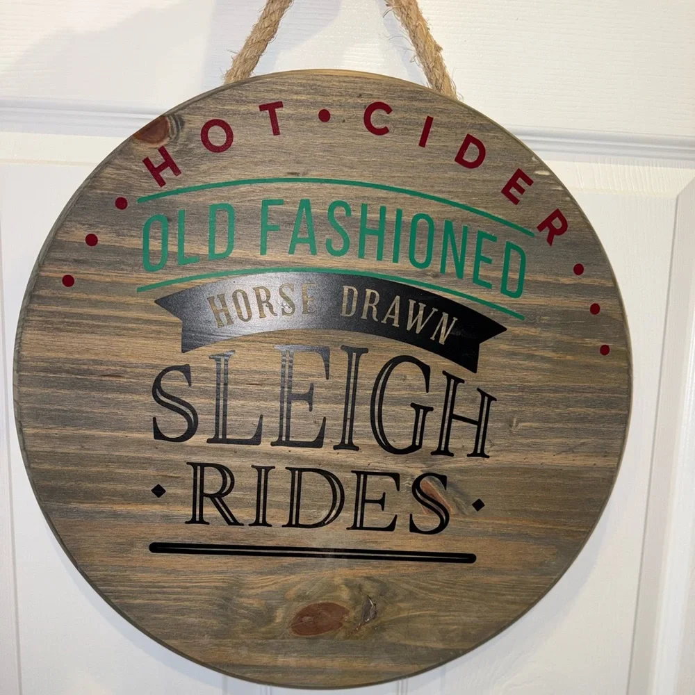Handmade Christmas Wooden Sign for Front Door